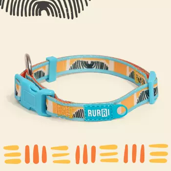 RURRI Ошейник для собак Саванна, обхват шеи 30-45 см, ширина 1,5 см, оранжевый