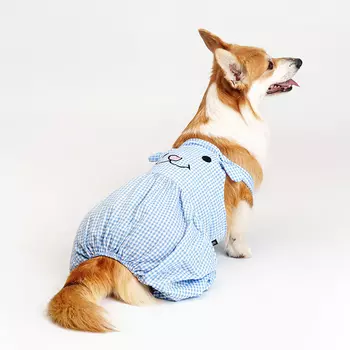 RURRI Платье в клетку для собак, 4XL, синее