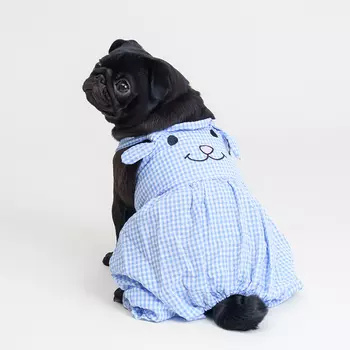 RURRI Платье в клетку для собак, L, синее