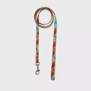 RURRI Поводок нейлоновый для кошек и собак Flower Power, 120 см, ширина ремешка 1 см