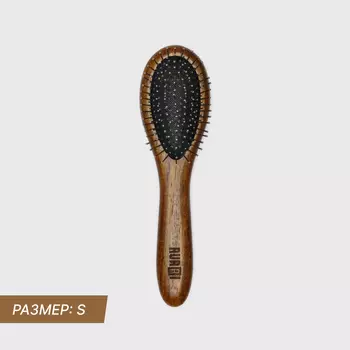 RURRI Расческа массажная для кошек и собак, 19х5,2 см, темное дерево