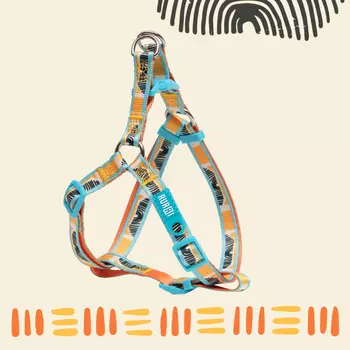 RURRI Шлейка для собак Step-in Саванна, обхват груди 45-63 см, ширина ремешка 1,5 см, оранжевый