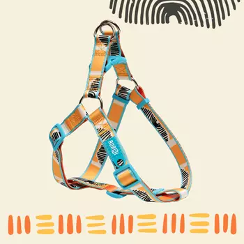 RURRI Шлейка для собак Step-in Саванна, обхват груди 63-94 см, ширина ремешка 2,5 см, оранжевый