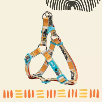 RURRI Шлейка для собак Step-in Саванна, обхват груди 54-78 см, ширина ремешка 2 см, оранжевый