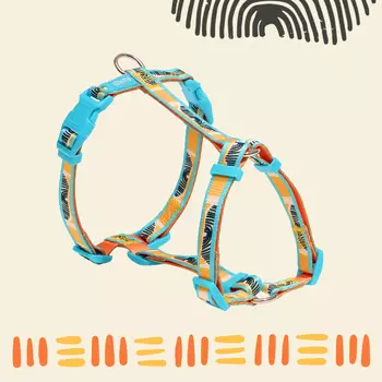 RURRI Шлейка для собак Vario Саванна, обхват груди 38-52 см, ширина ремешка 1,5 см, оранжевый