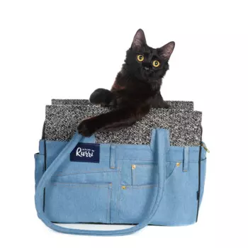 Rurri Сумка для кошек и собак мелкого размера, 40x20x30 см, голубая