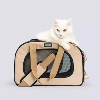 RURRI Сумка-переноска для кошек и собак мелких пород, 45х22,5х30 см, бежевый
