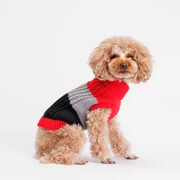 RURRI Свитер для кошек и собак, S, красно-черный