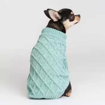 RURRI Свитер из шенилла для кошек и собак, M, голубой