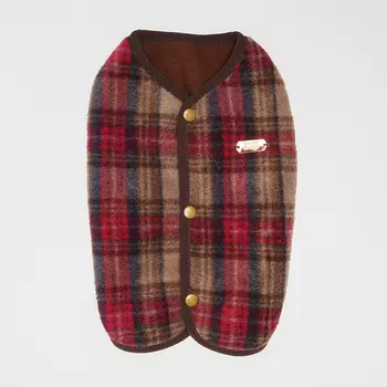 RURRI Жилет-пальто в клетку, XL, коричневый