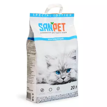 Sanpet Hаполнитель из диатомита впитывающий для кошачьего туалета, 20 л, (10 кг)
