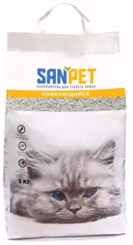 Sanpet Наполнитель из бентонитовой глины комкующийся для кошачьего туалета (5 кг)