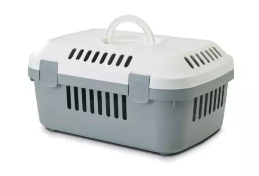 Savic Переноска DISCOVERY COMPACT для кошек и собак мелкого размера, 48,5х33x31,5 см, бело-серая