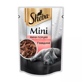 Sheba Mini влажный корм для кошек, мини-порция с говядиной, 50 г