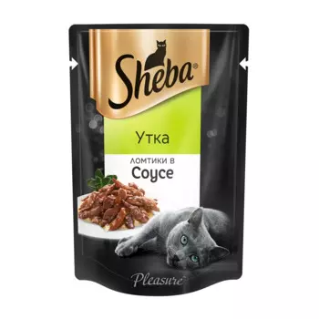 Sheba Pleasure влажный корм для взрослых кошек, ломтики утки в соусе, 85г