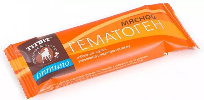 TiTBiT Лакомство Гематоген мясной Иммуно (35 гр.) для собак