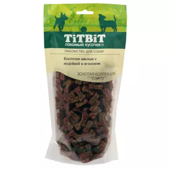 TiTBiT Лакомство Косточки мясные с индейкой и ягненком для собак, 370 гр.
