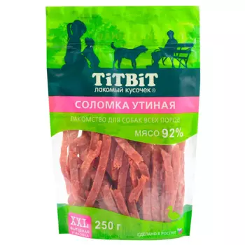 TiTBiT Лакомство Соломка утиная для собак, 250 гр.