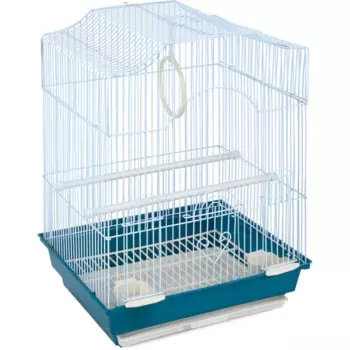 Triol Клетка металлическая для птиц, 34,5x28x49,5 см, бело-голубая