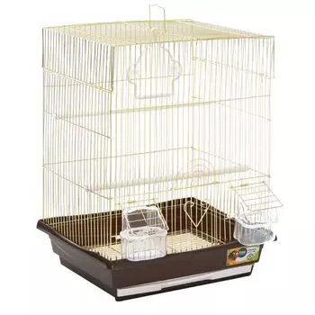 Triol Клетка металлическая для птиц, 35x28x46 см, золотая