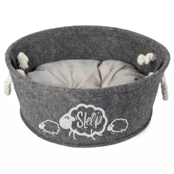 Triol Лежанка круглая Лукошко Мини для кошек и собак всех размеров, d390х170 мм, серый