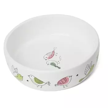 Triol Миска керамическая для кошек и собак Птички, 350 мл