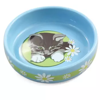 Triol Миска керамическая для кошек Котенок, 300 мл, голубой