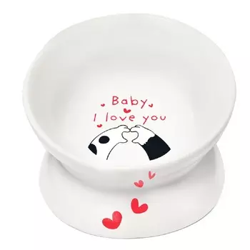 Triol Миска на ножке для кошек С любовью, 120 мл, белый
