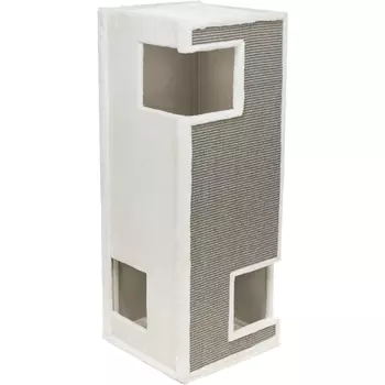 Trixie Домик-башня для кошки Gerardo, 100 см, белый/серый