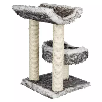 Trixie Дом-когтеточка Isaba (высота 62 см) из сизаля и плюша для кошки, черно-белый