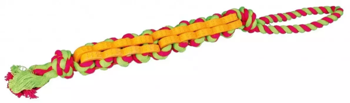 Trixie Игрушка для собак Дента Фан узлы на веревке, натуральная резина/хлопок, диаметр 4/37 см