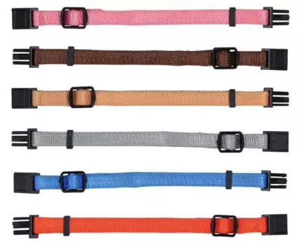 Trixie Ошейники для щенков в наборе 6 штук S-M:17-25 см/10 мм, красный,зел., желтый, фиол., си