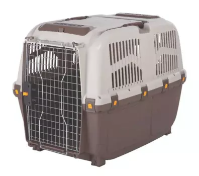 Trixie Переноска Skudo для собак среднего и крупного размера, M–L, 63x70x92 см, серо-коричневая-песчаная