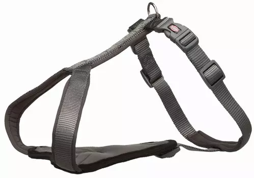 Trixie Шлейка Premium Y-harness, M: 55–70 см/20 мм, графитовый