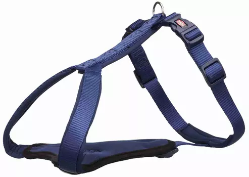 Trixie Шлейка для собак нейлоновая Premium Y-harness, XL–XXL, обхват груди 95–120 см, ширина25 мм, индиго