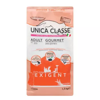 UNICA Classe Adult Gourmet Сухой корм для привередливых взрослых кошек, с лососем, 1,5 кг