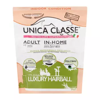 UNICA Classe Adult In-home Luxury Hairball Сухой корм для домашних кошек, с курицей, 300 гр.