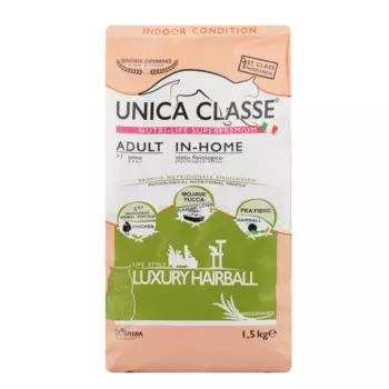 UNICA Classe Adult In-home Luxury Hairball Сухой корм для домашних кошек, с курицей, 1,5 кг