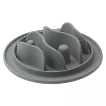 V.I.Pet Миска силиконовая рельефная (рыбки) игровая для медленного поеданиякорма серая 15 см