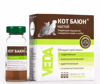 Veda Кот Баюн Настой для коррекции нарушений поведения у кошек и собак, 3 флакона по 10 мл