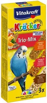 Vitakraft Крекеры для волнистых попугаев , с медом, кукурузой иапельсином, 3шт