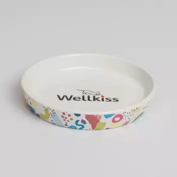 Wellkiss Миска керамическая для кошек, 120 мл, 15х2,5 см