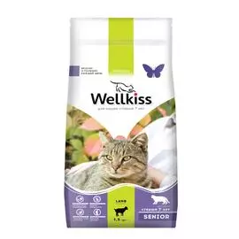 Wellkiss Senior корм для кошек в возрасте старше 7 лет, с ягненком, 1,5 кг