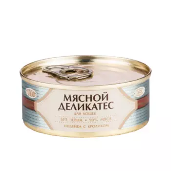 Yummy Мясной Деликатес Влажный корм (консервы) для кошек, с индейкой и кроликом, 100 гр.