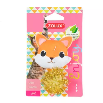 Zolux Игрушка с кошачьей мятой для кошек Хитрый лисенок, 6,5х2,5х10 см, оранжевая