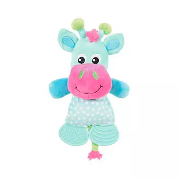 Zolux Игрушка плюшевая с резиновыми вставками для щенков Корова, 32x11,5x14 см, бирюзовая