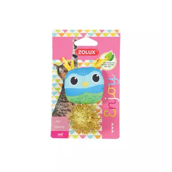 Zolux Игрушка с кошачьей мятой для кошек Совенок, 5,5х2,5х9,5 см, голубая