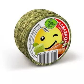 Зверье мое Таблеронн спрессованное сено из луговых трав с яблоком и морковью