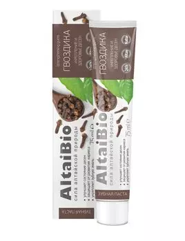 Алтайбио Зубная паста "Гвоздика", для укрепления и здоровья десен, 75 мл., Две линии