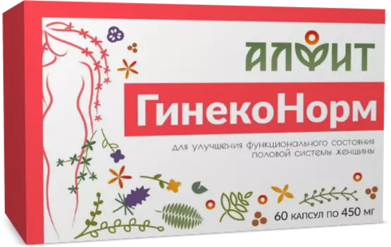 БАД Фитосборы в капсулах Гинеконорм (блистер), 60 капсул по 450 мг, Алфит